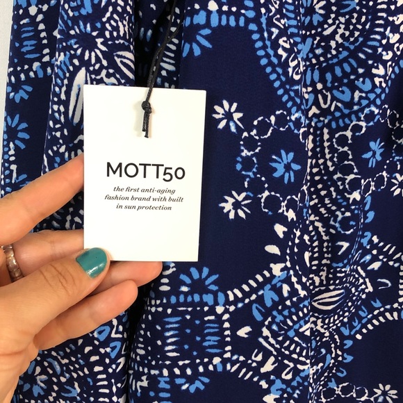 Mott 50 Chase the Sun SPF Blue & White Fringe NEW Bohemian Swim Fashion Romper - Picture 5 of 10